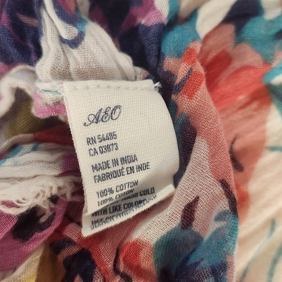 American Eagle Outfitters Colorful Floral Fringe Infinity Scarf - Picture 6 of 6